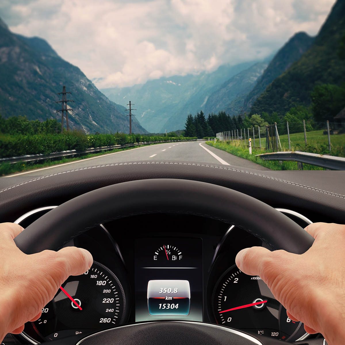 Driving hands steering wheel